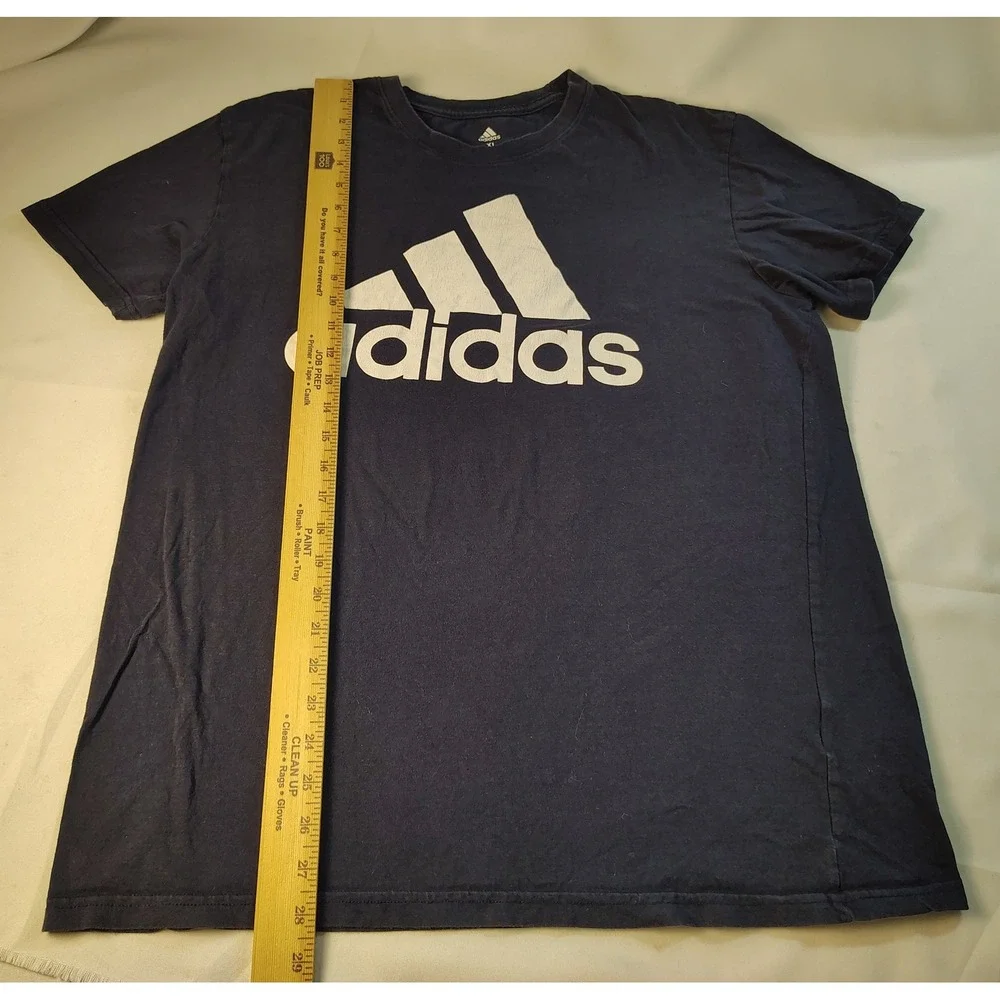 Adidas Golf Mens XL Navy Blue Graphic T-Shirt Cotton Big Logo Short Sleeve Tee